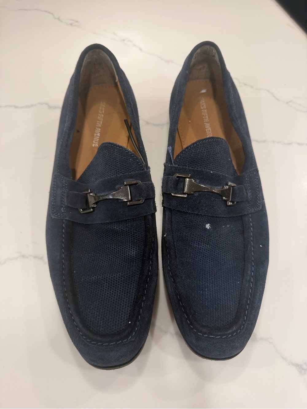 Men's Navy Suede Bit Loafers -Saks Fifth Avenue